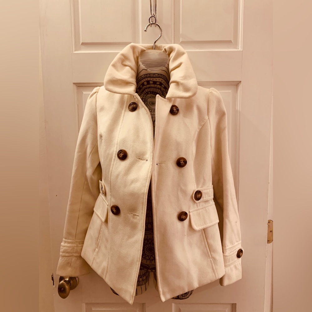 celebrity pink ivory pea coat